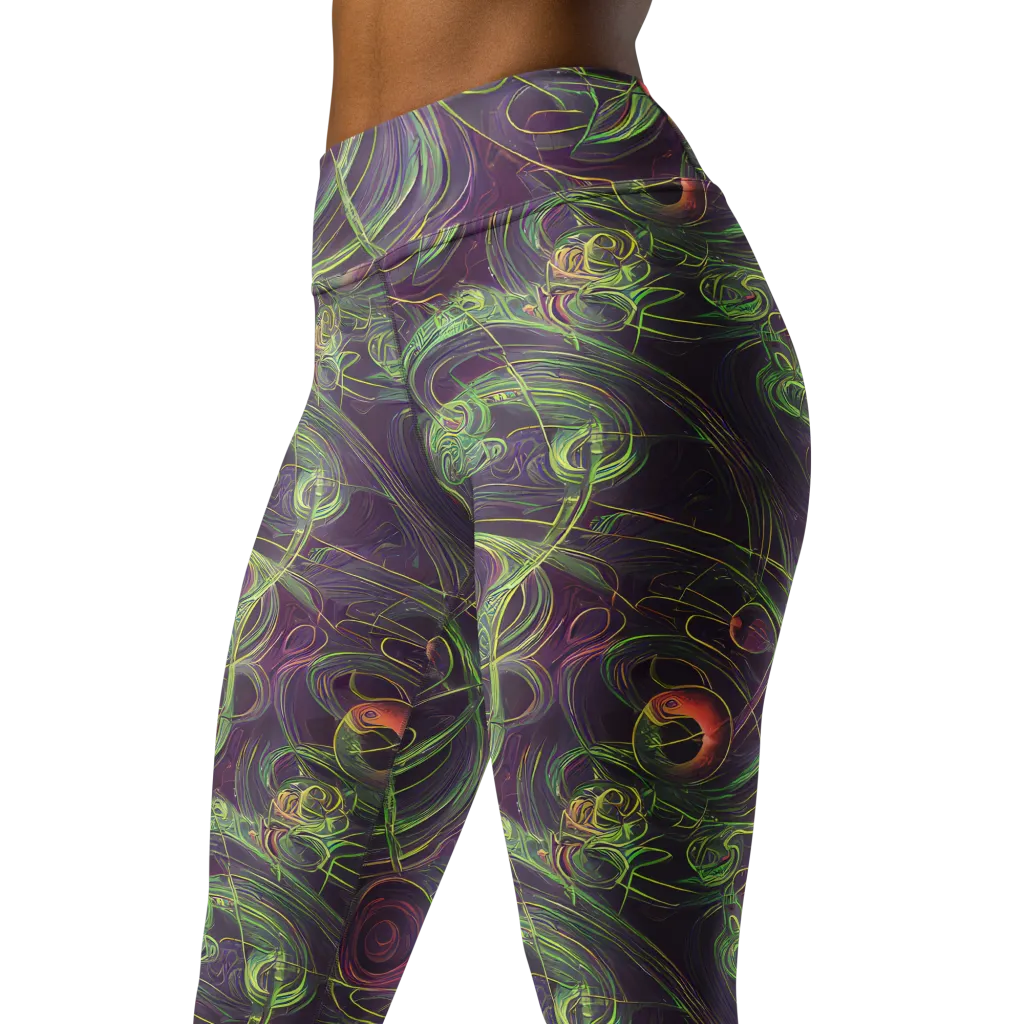 Chromatic Creeper on Yoga Leggings — Left Front