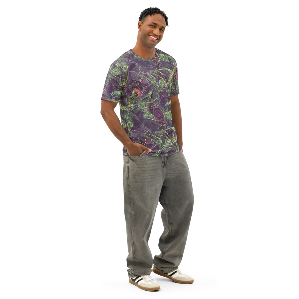 Chromatic Creeper on Men's Cotton Crew Neck T-Shirt — Right Front