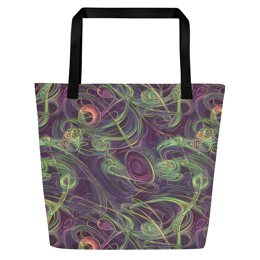 Chromatic Creeper on Large Tote Bag W/ Pocket — Front