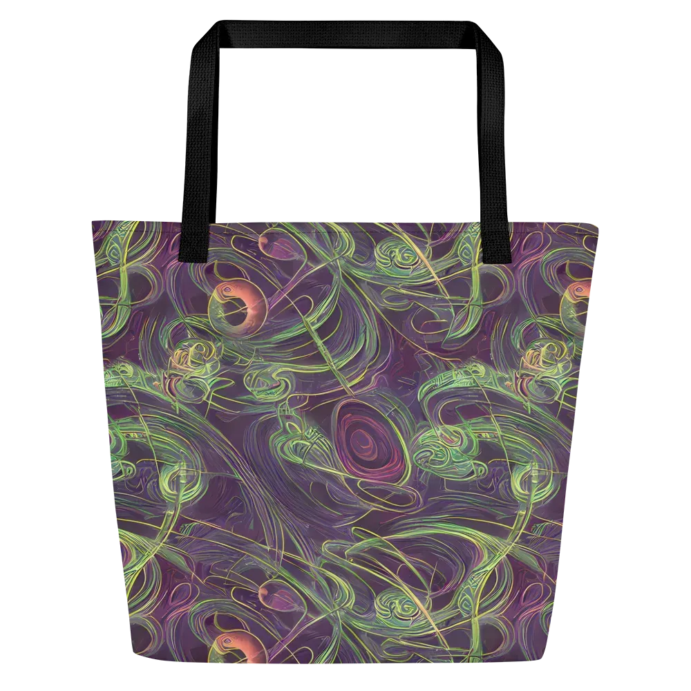 Chromatic Creeper on Large Tote Bag W/ Pocket — Front