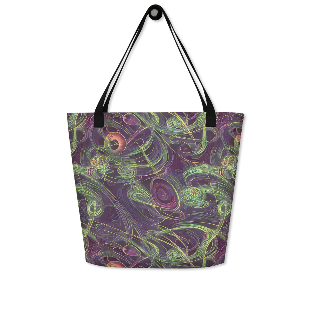 Chromatic Creeper on Large Tote Bag W/ Pocket — Front