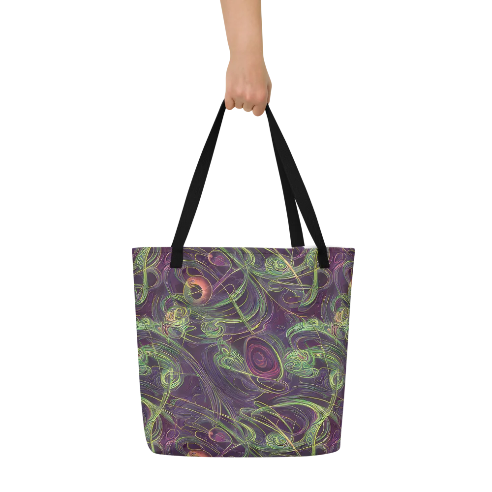 Chromatic Creeper on Large Tote Bag W/ Pocket — Front