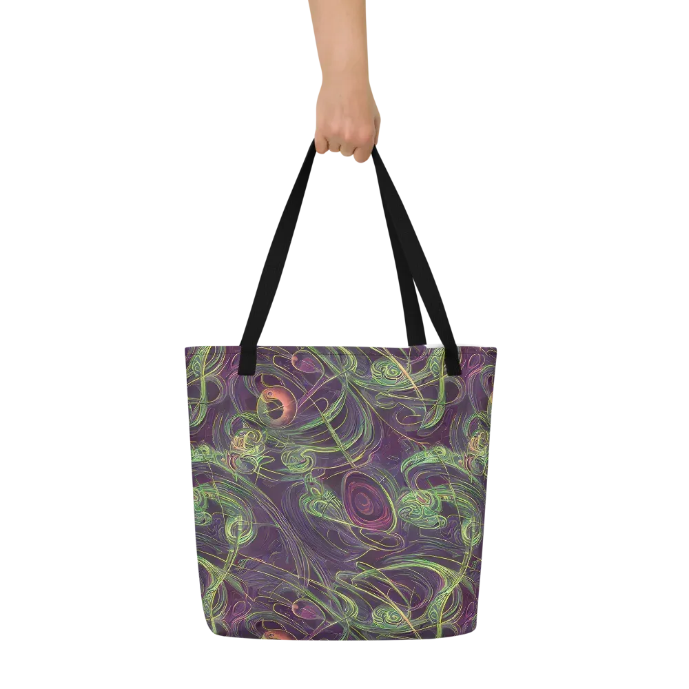 Chromatic Creeper on Large Tote Bag W/ Pocket — Front