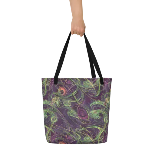 Chromatic Creeper on a Large Tote Bag W/ Pocket