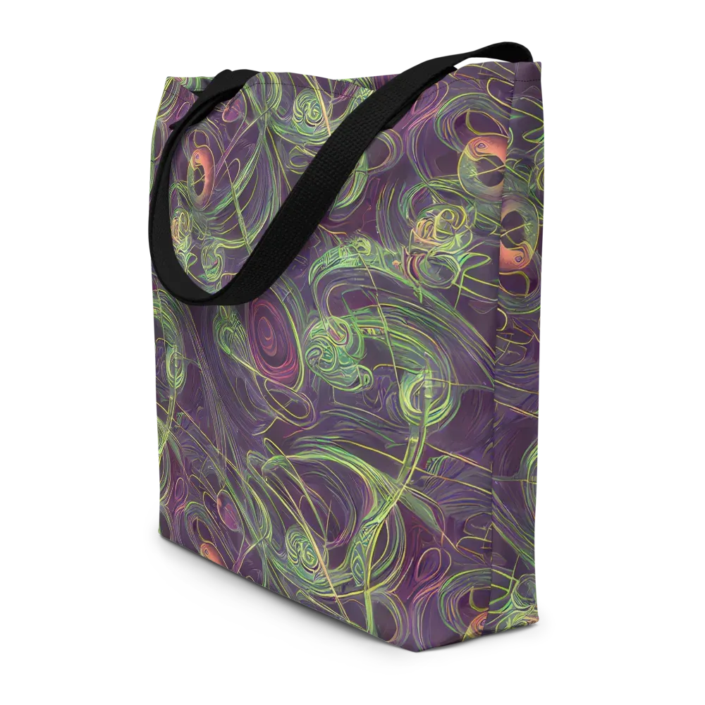 Chromatic Creeper on Large Tote Bag W/ Pocket — Front
