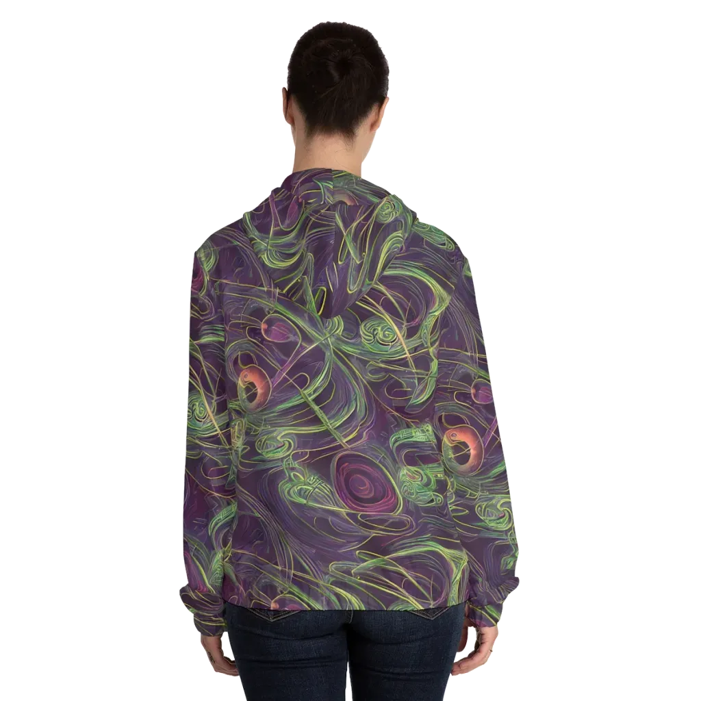 Chromatic Creeper on Women's Full-Zip Hoodie — Back On Person