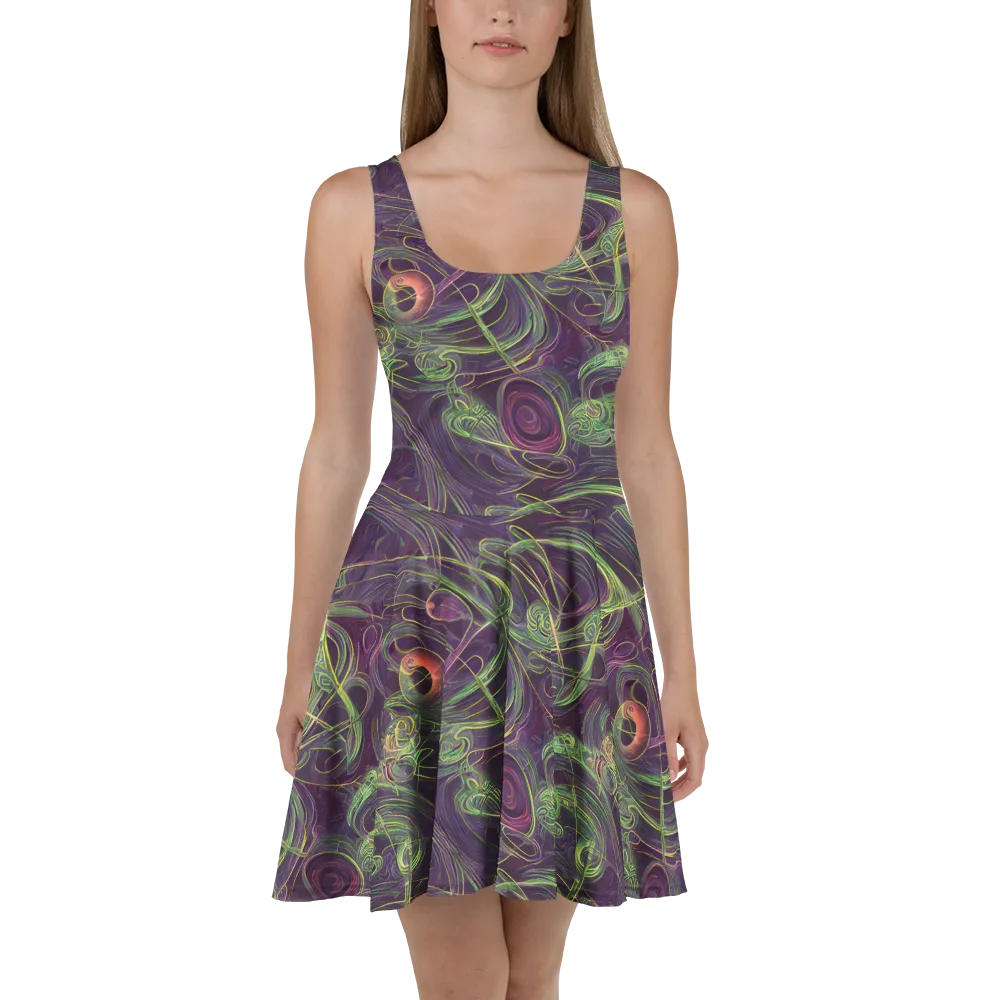 Chromatic Creeper on Skater Dress — Front