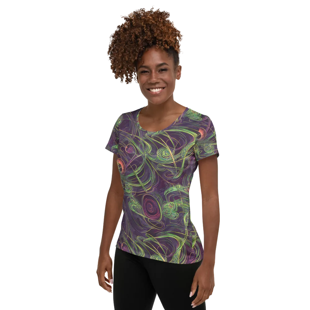 Chromatic Creeper on Women's Athletic T-Shirt — Left