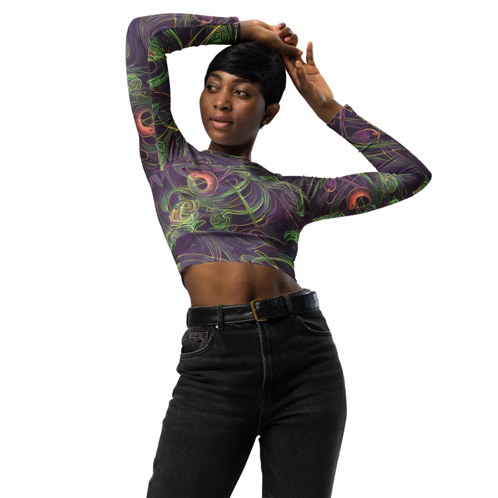 Chromatic Creeper on Long Sleeve Crop Top — Front
