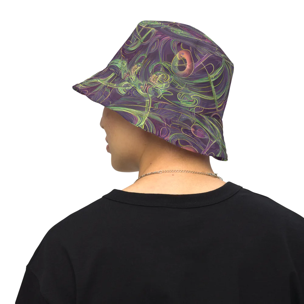 Chromatic Creeper on Reversible Bucket Hat — Back Inside