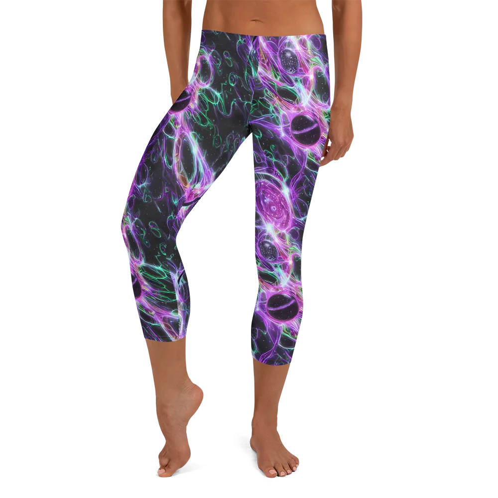 Astral Garden on Capri Leggings — Front