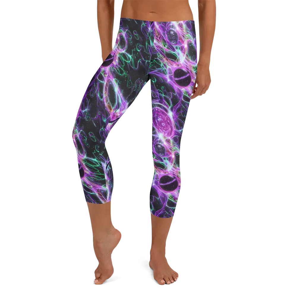 Astral Garden on Capri Leggings — Front