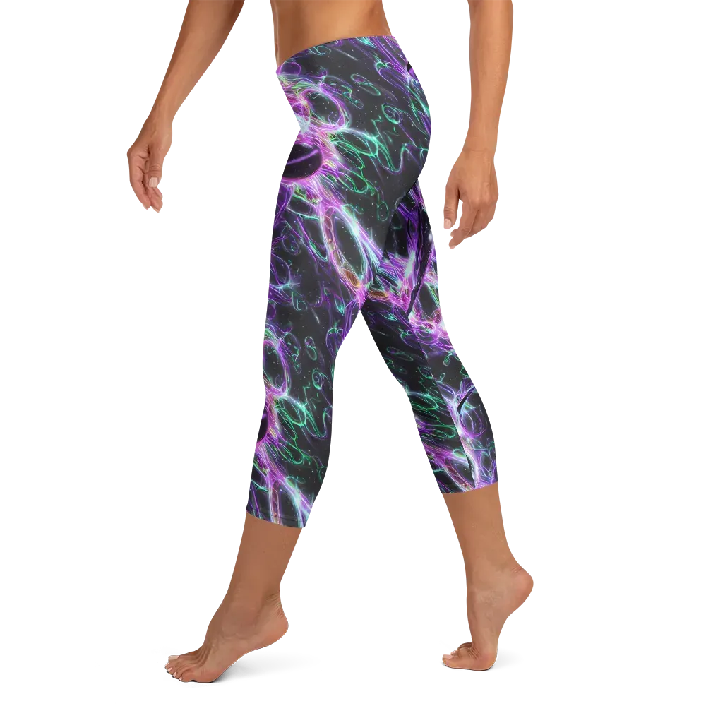 Astral Garden on Capri Leggings — Left