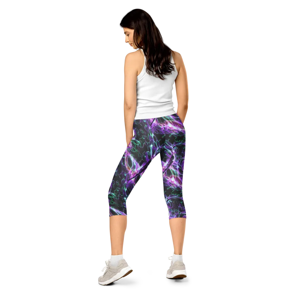 Astral Garden on Capri Leggings — Back