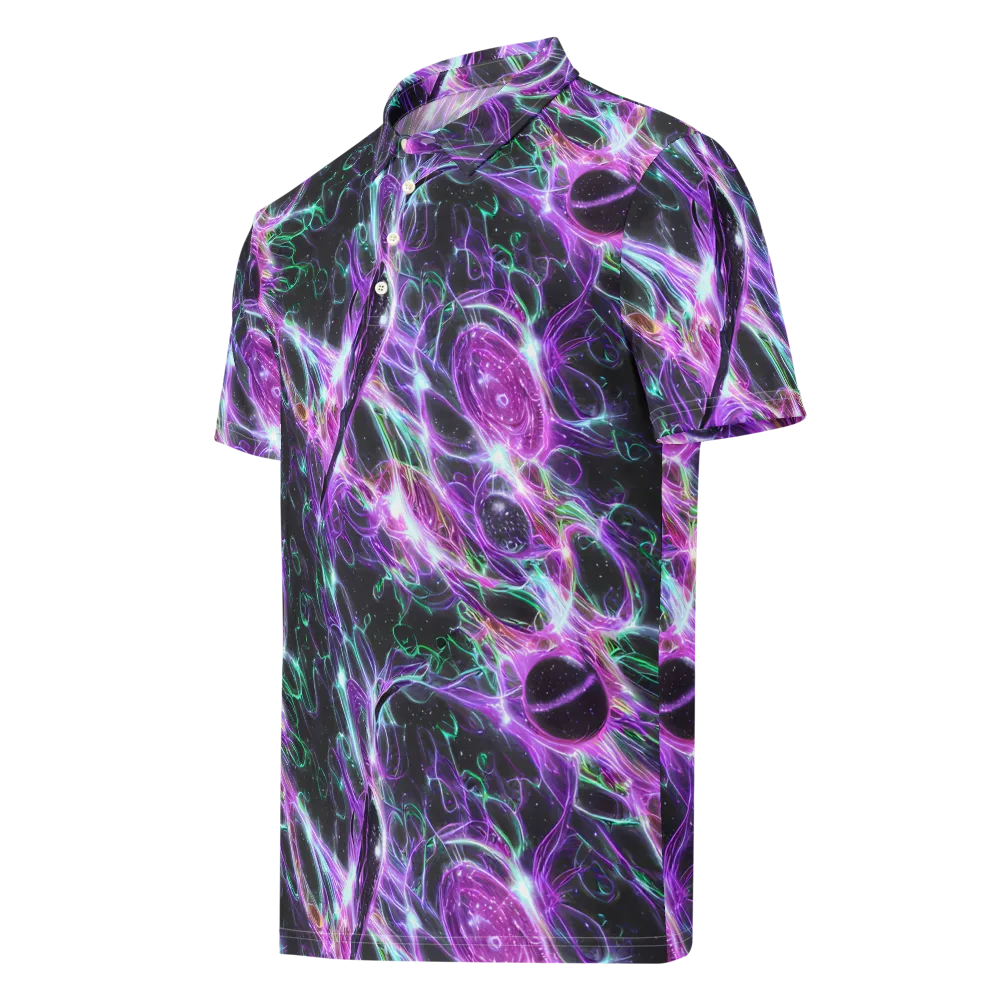 Astral Garden on Men's Slim Fit Polo Shirt — Left Front