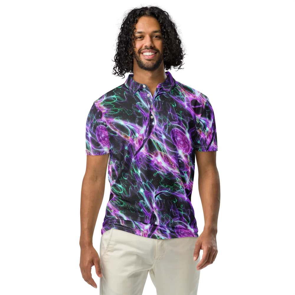 Astral Garden on Men's Slim Fit Polo Shirt — Front