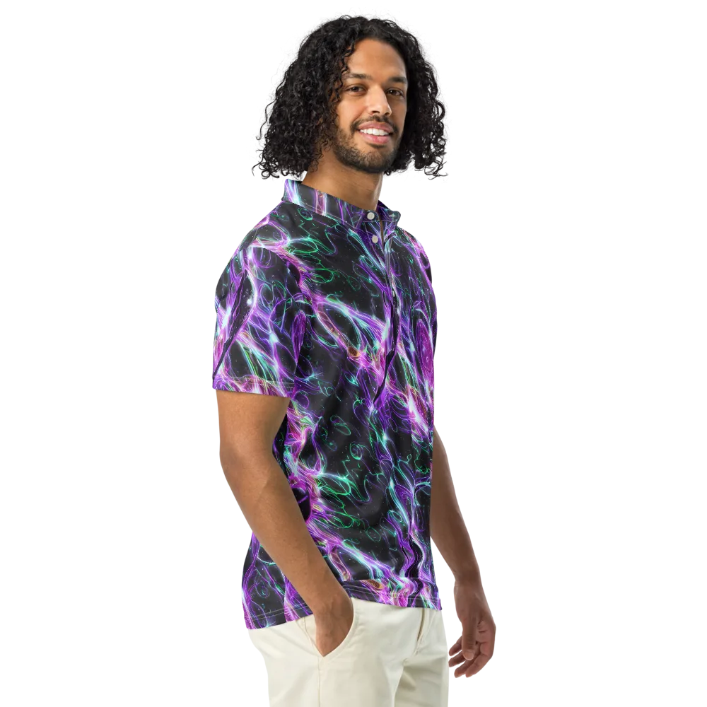 Astral Garden on Men's Slim Fit Polo Shirt — Right Front