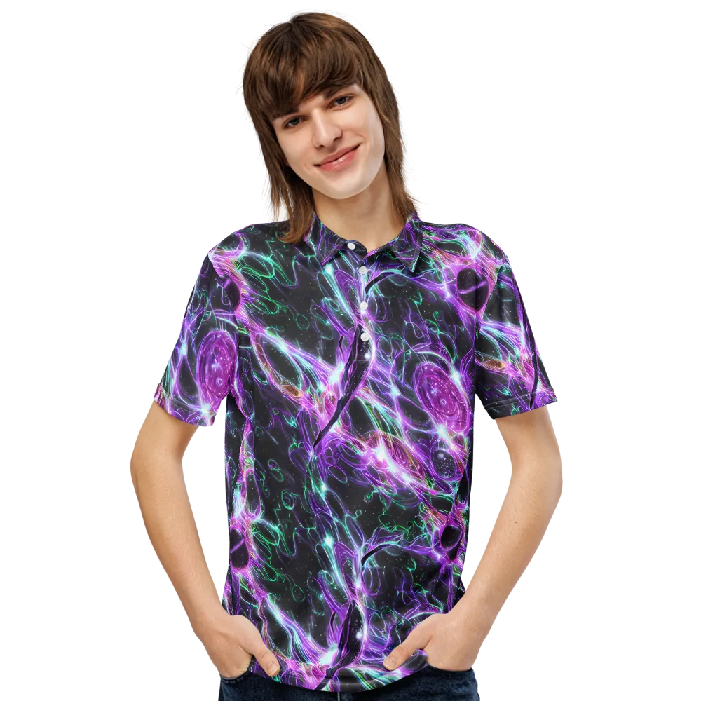 Astral Garden on Men's Slim Fit Polo Shirt — Front