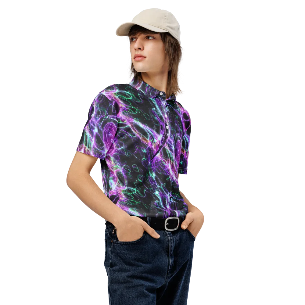 Astral Garden on Men's Slim Fit Polo Shirt — Right Front