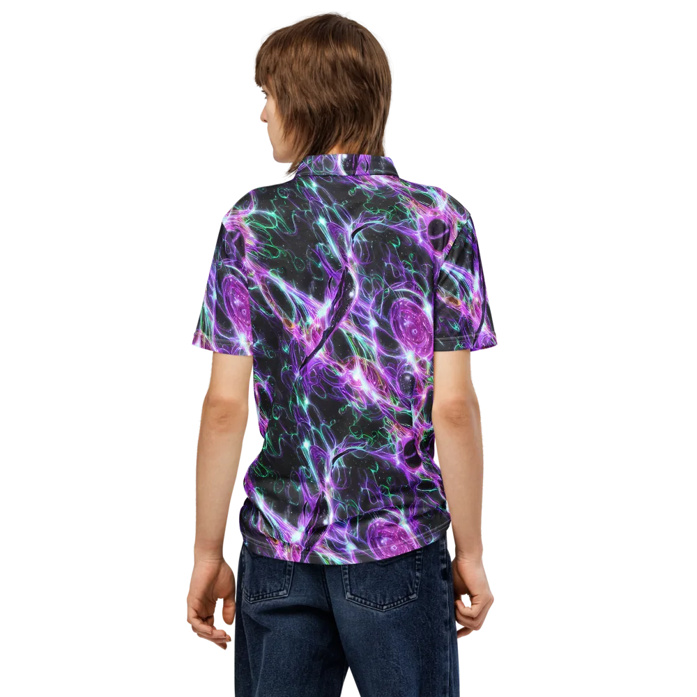 Astral Garden on Men's Slim Fit Polo Shirt — Back