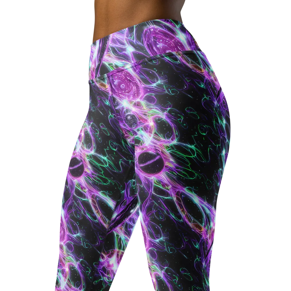 Astral Garden on Yoga Leggings — Left Front