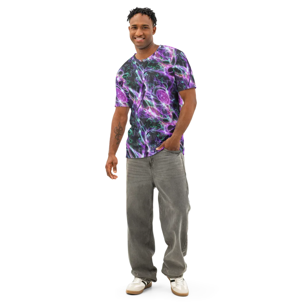 Astral Garden on Men's Cotton Crew Neck T-Shirt — Front