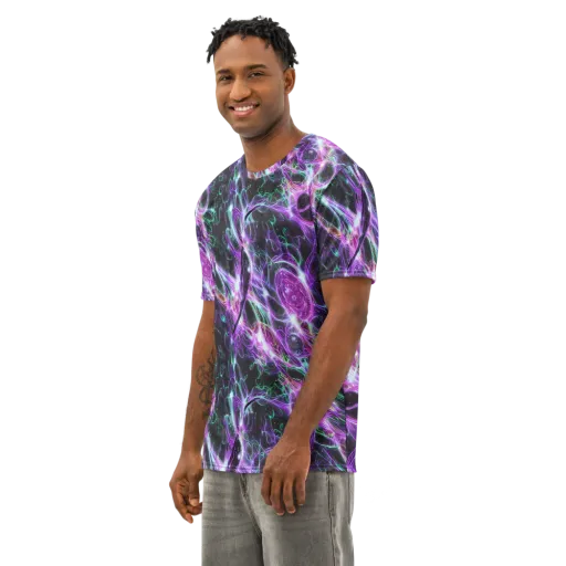 Astral Garden on a Men's Cotton Crew Neck T-Shirt