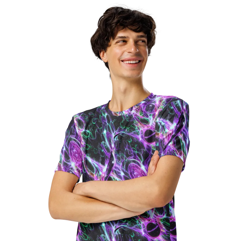Astral Garden on Men's Crew Neck T-Shirt — Left Front
