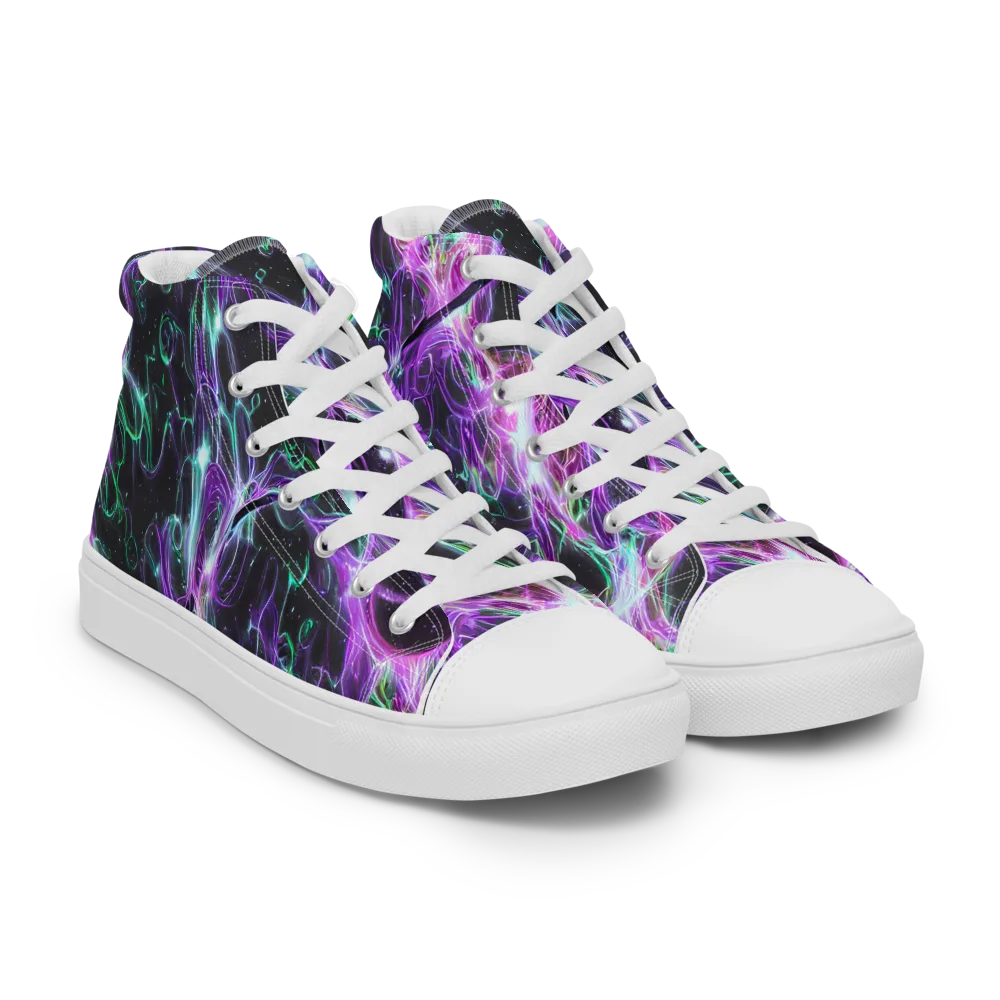 Astral Garden on Men's High Top Canvas Shoes — Right Front