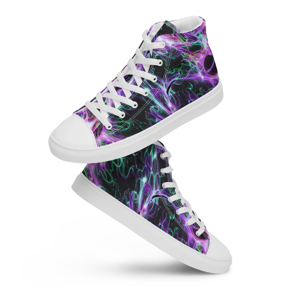 Astral Garden on Men's High Top Canvas Shoes — Front