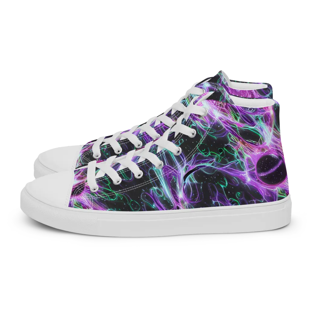 Astral Garden on Women's High Top Canvas Shoes — Left