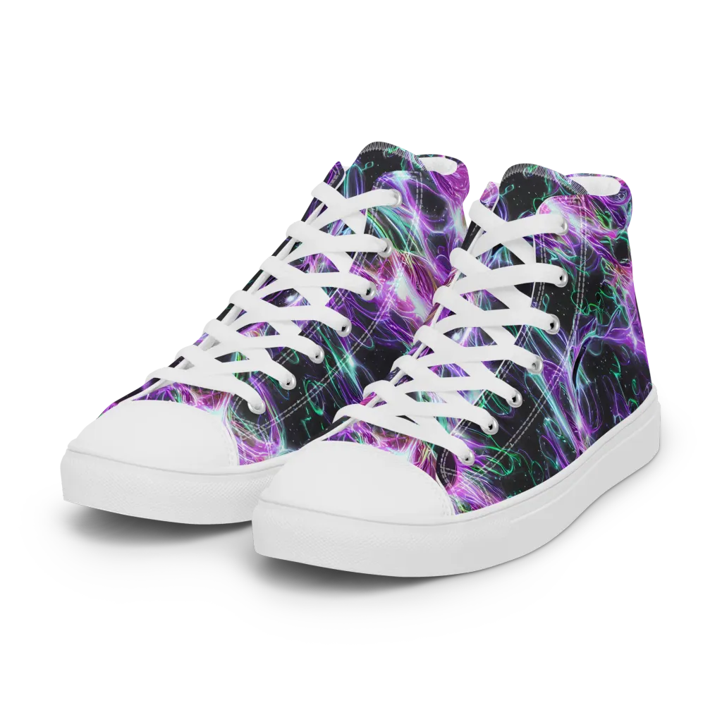 Astral Garden on Women's High Top Canvas Shoes — Left Front