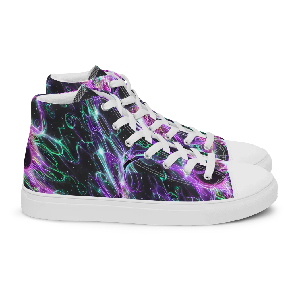 Astral Garden on Women's High Top Canvas Shoes — Right