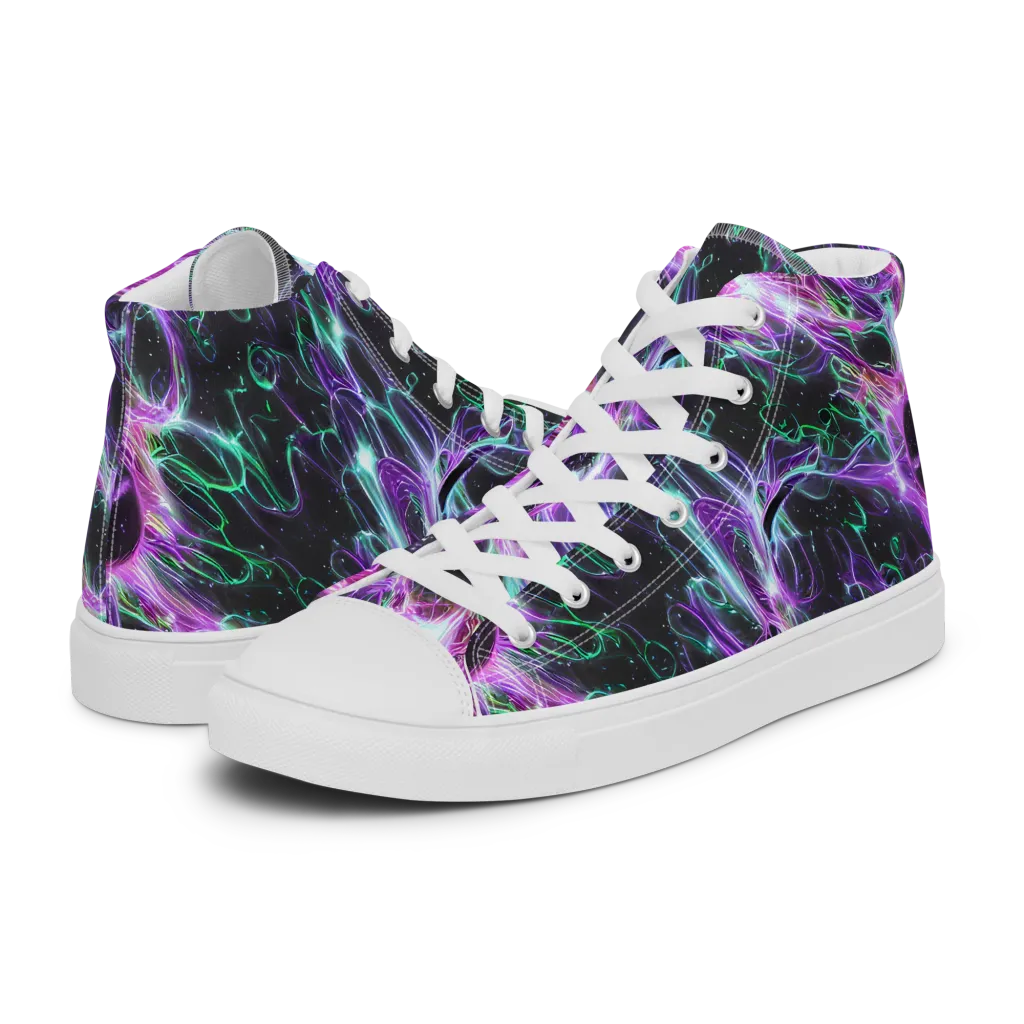 Astral Garden on Women's High Top Canvas Shoes — Left