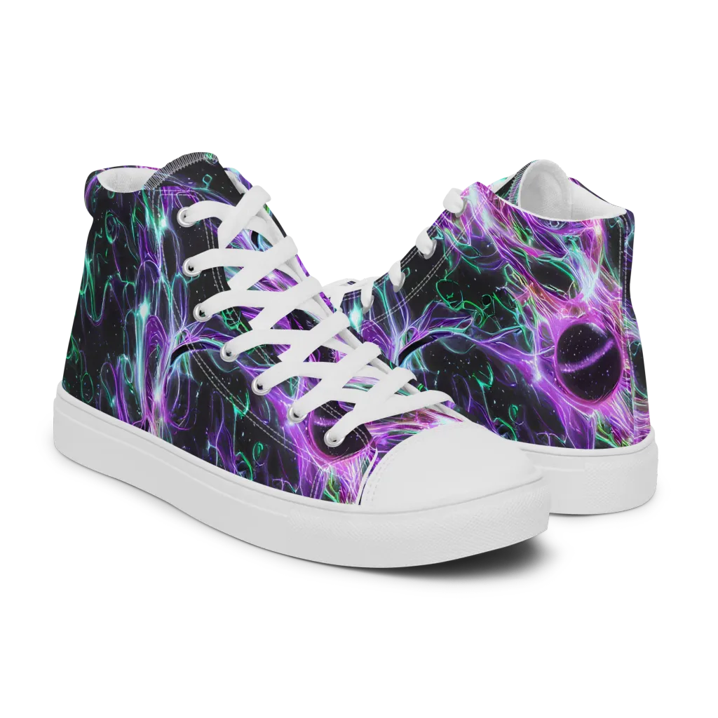 Astral Garden on Women's High Top Canvas Shoes — Right