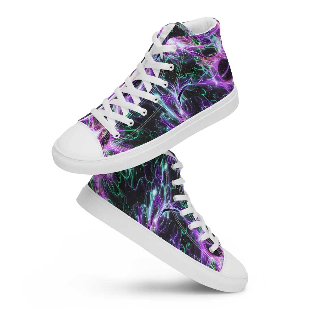 Astral Garden on Women's High Top Canvas Shoes — Front