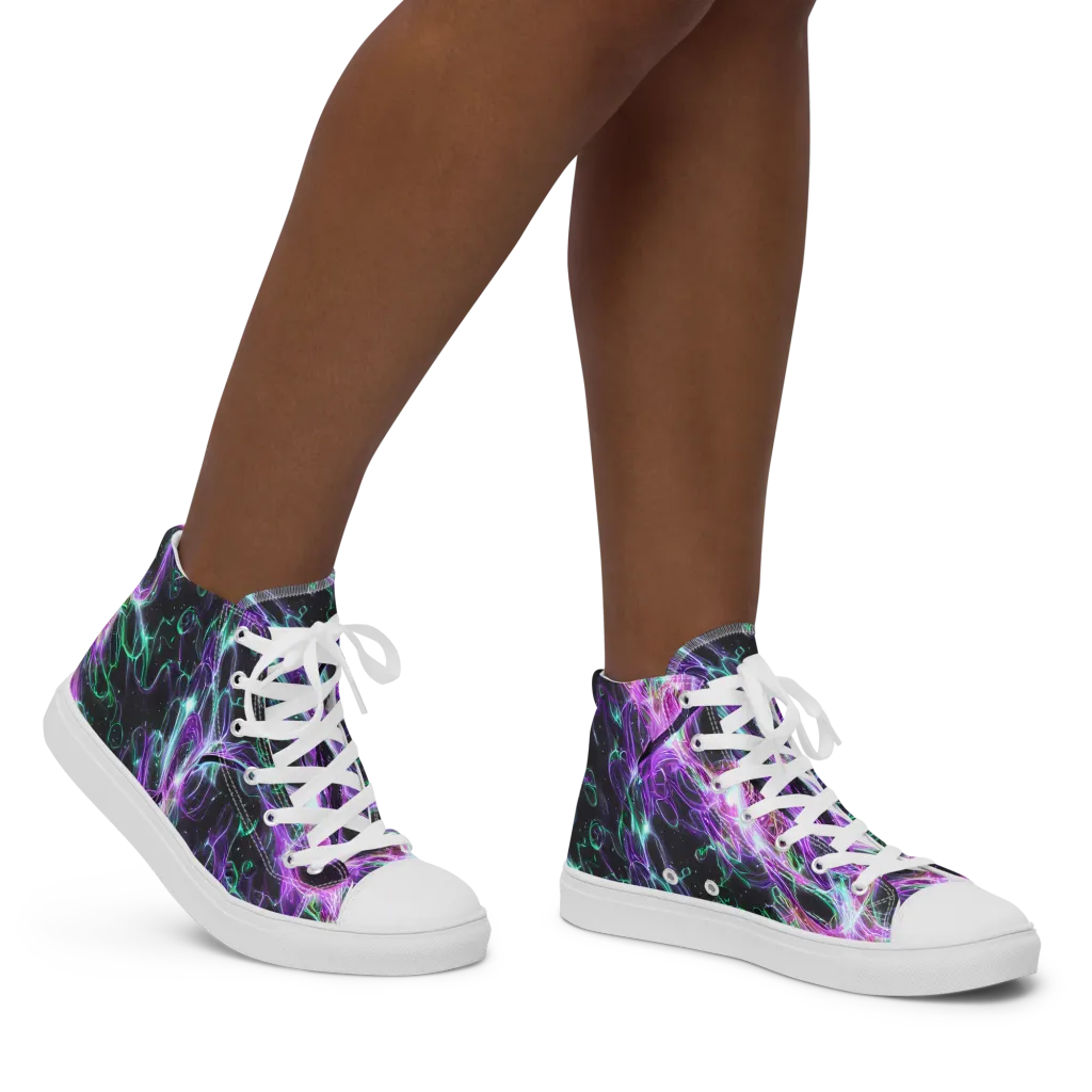 Astral Garden on Women's High Top Canvas Shoes — Right