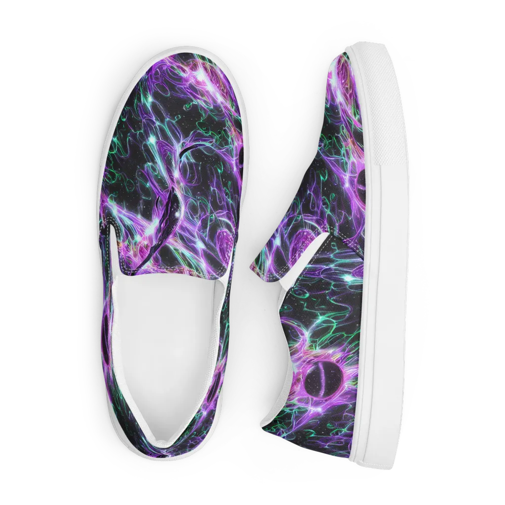 Astral Garden on Men's Slip-On Canvas Shoes — Front