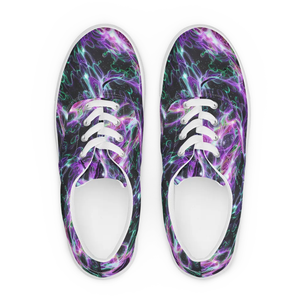 Astral Garden on Men's Lace-Up Canvas Shoes — Front
