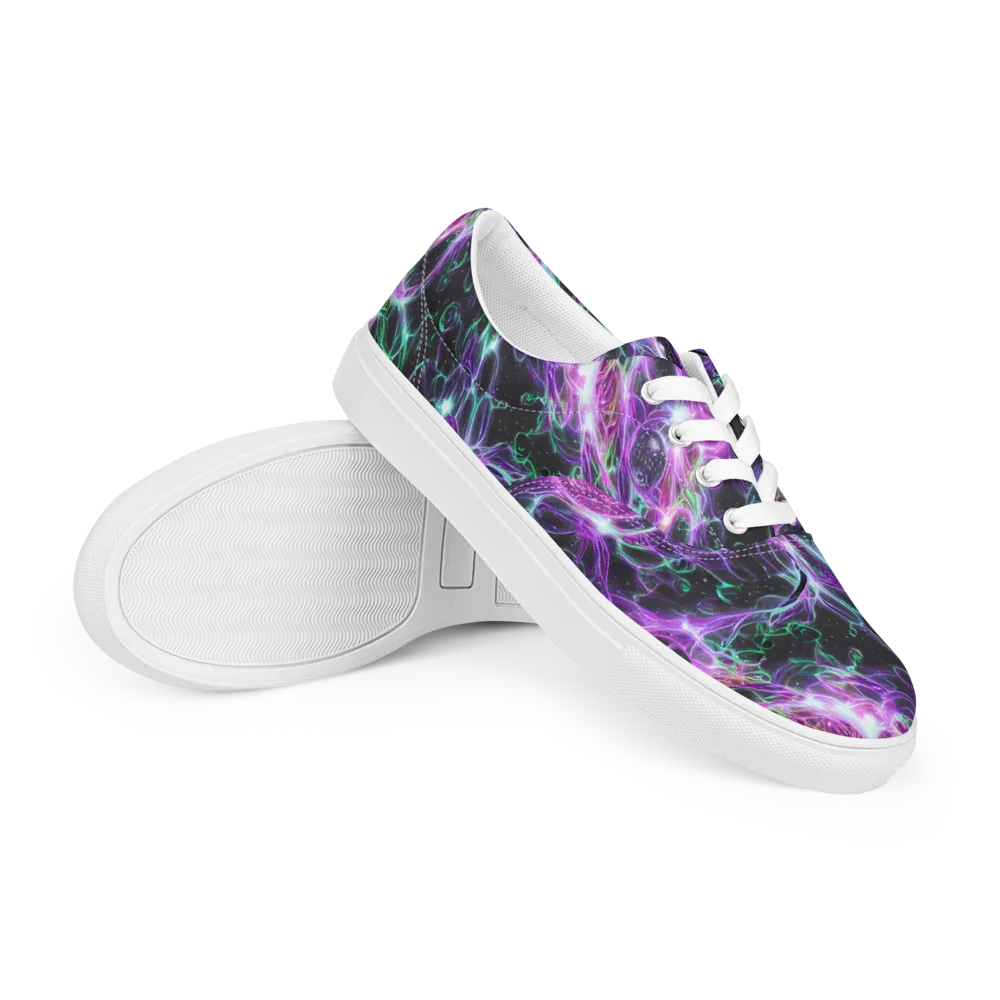Astral Garden on Men's Lace-Up Canvas Shoes — Right Front