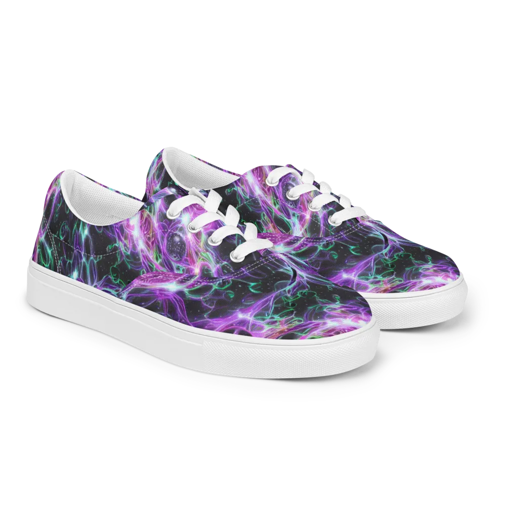 Astral Garden on Men's Lace-Up Canvas Shoes — Right Front
