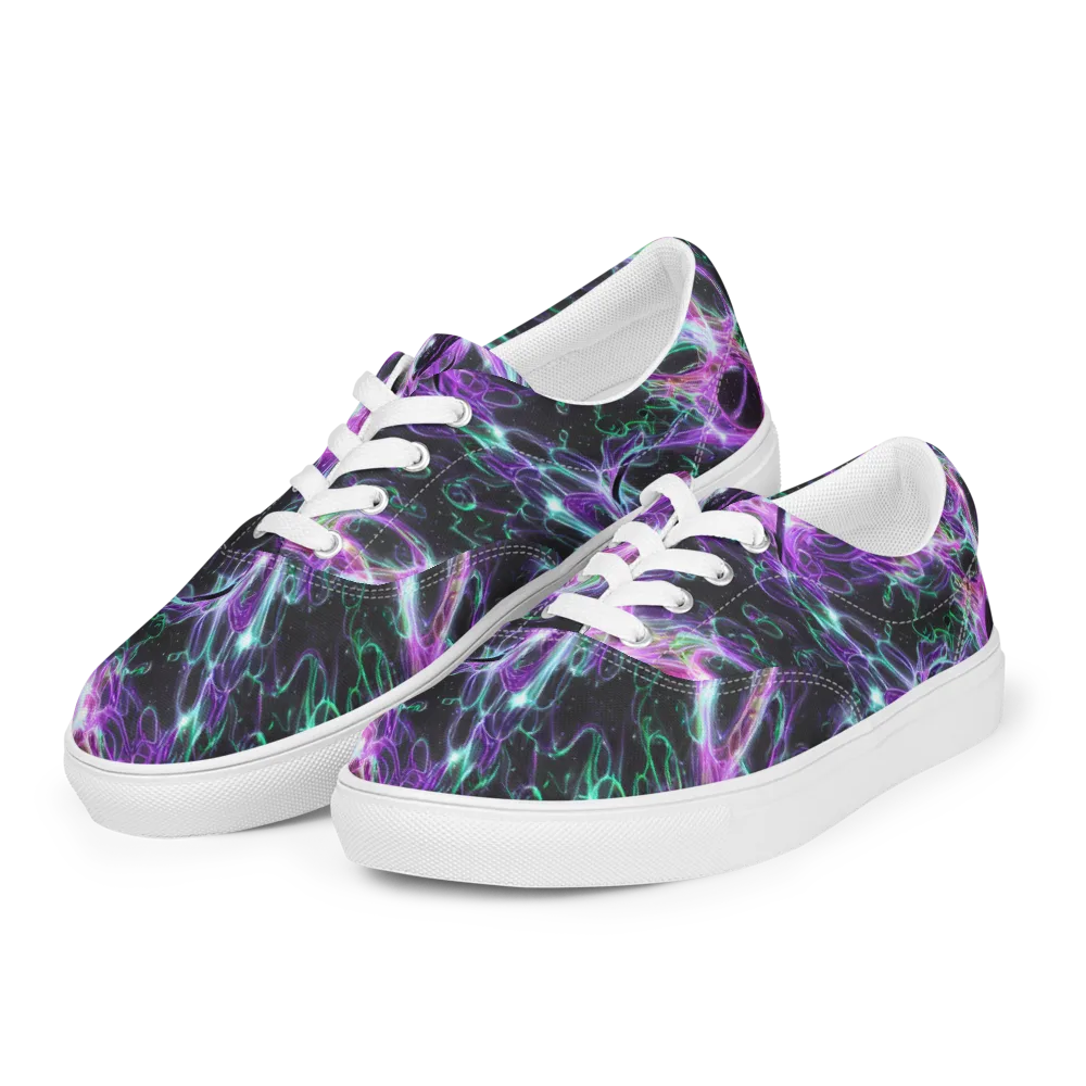 Astral Garden on Men's Lace-Up Canvas Shoes — Left Front