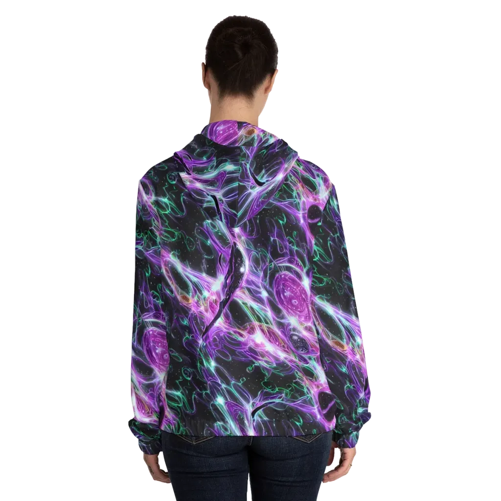 Astral Garden on Women's Full-Zip Hoodie — Back On Person