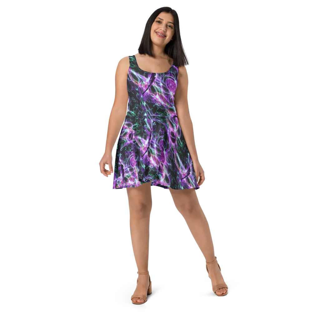 Astral Garden on Skater Dress — Front