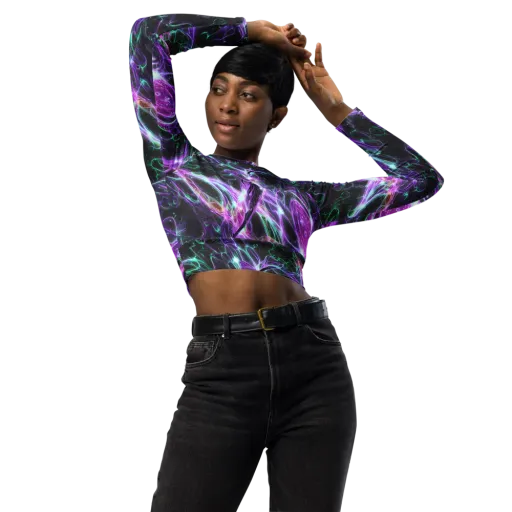 Astral Garden on a Long Sleeve Crop Top