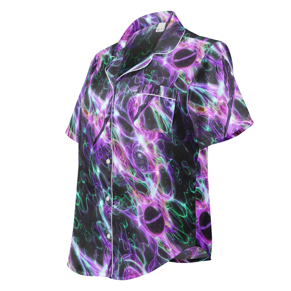 Astral Garden on Women's Short Sleeve Pajama Top — Left Front