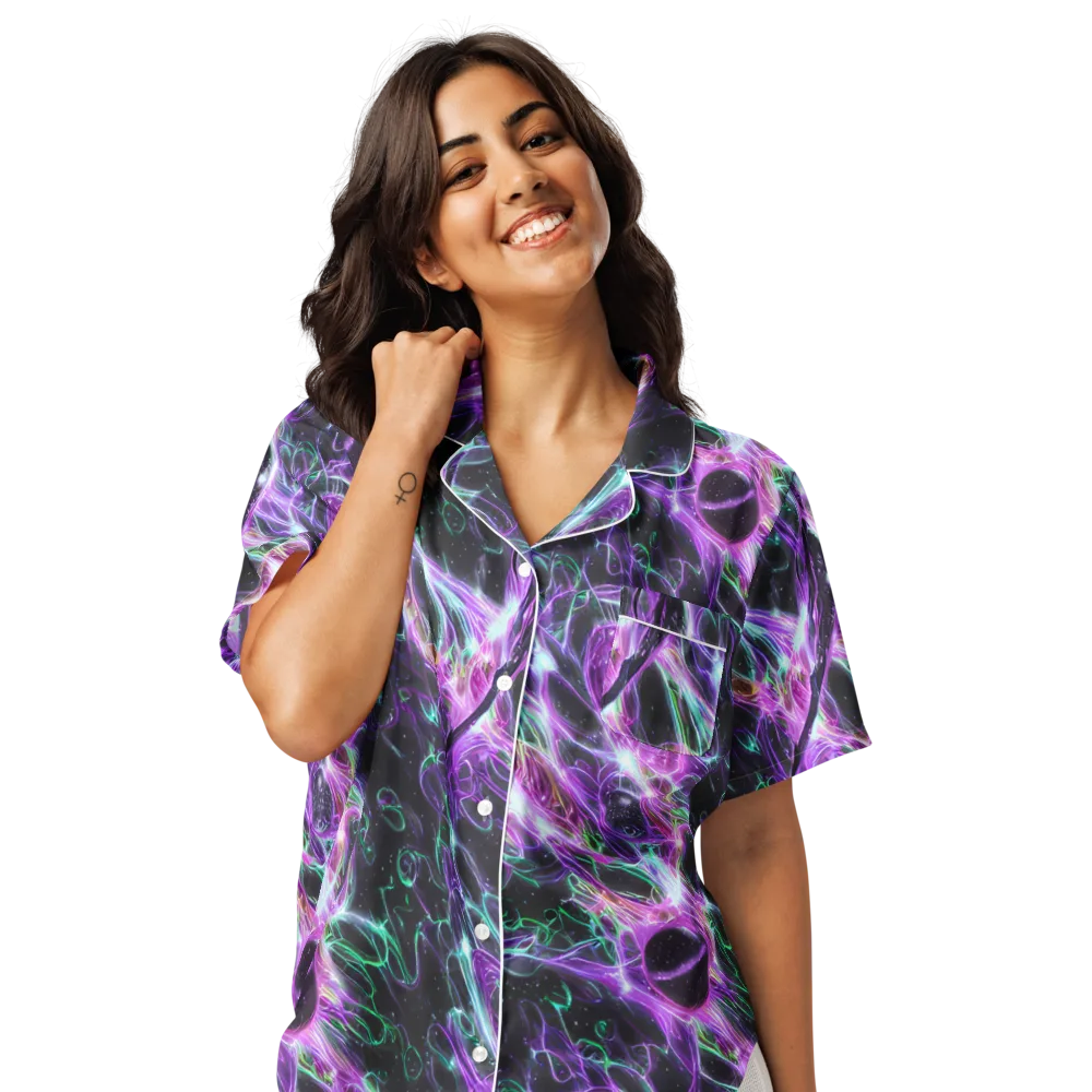 Astral Garden on Women's Short Sleeve Pajama Top — Front
