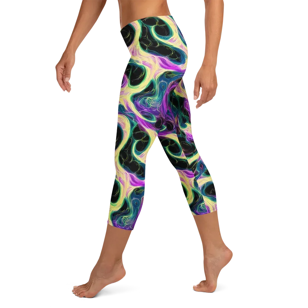 Aurora Rapture on Capri Leggings — Left