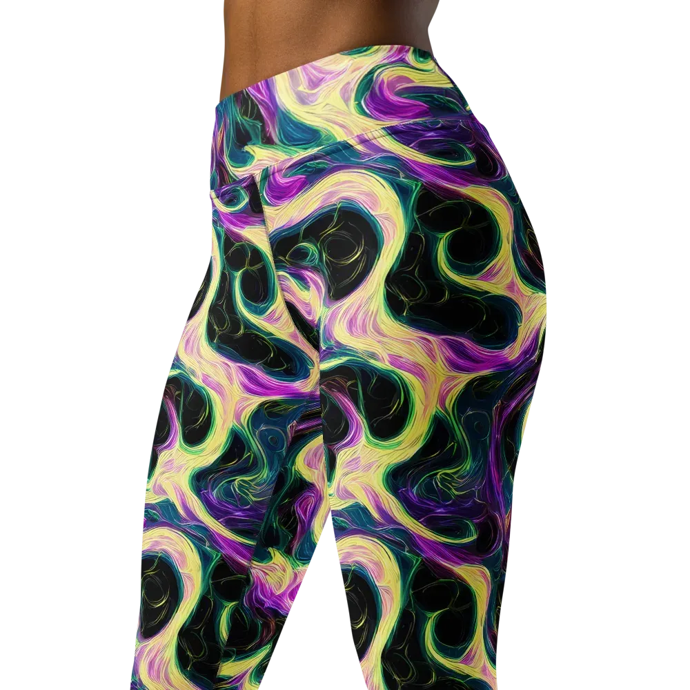 Aurora Rapture on Yoga Leggings — Left Front