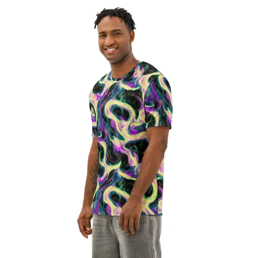 Aurora Rapture on a Men's Cotton Crew Neck T-Shirt